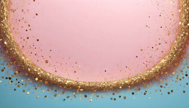 Abstract banner background with blue pink sparkle glitter, 8k resolution photo realistic studio photo. Christmas feeling, Holiday concept. Pink, blue, gold texture, sparkle postcard. Generative AI