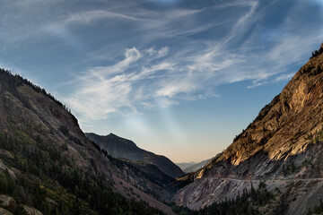 sunset in the mountains