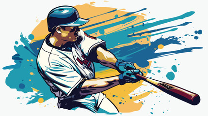 Baseball cartoon player vector logo design isolated