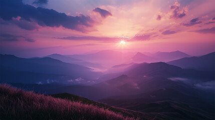 Fototapeta premium Mountain sunrise landscape photography