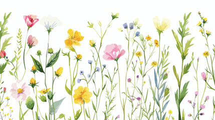 Obraz na płótnie Canvas Beautiful vector floral summer seamless pattern with