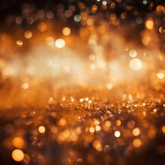 Abstract blurred image of golden or copper glitter