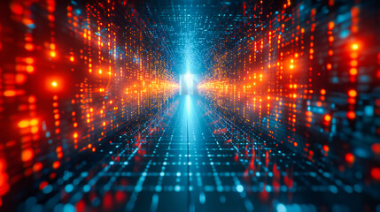 Digital Network and Futuristic Technology Background: Symbolizing the Complex Web of Data and Communication in the Modern World