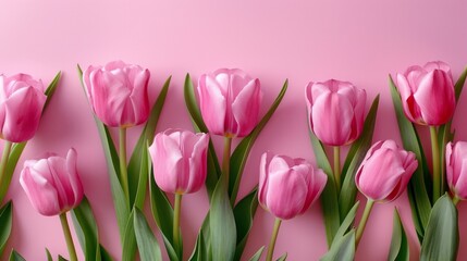 Pastel Pink Tulips - A Perfect Greeting Card for Women or Mother's Day Generative AI