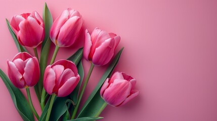 Pastel Pink Tulips - A Perfect Greeting Card for Women or Mother's Day Generative AI
