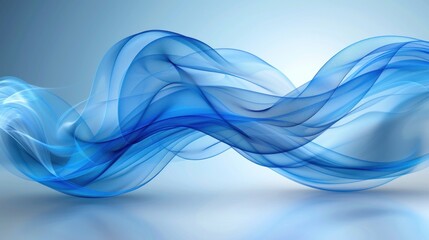  a blue wave of smoke on a light blue background with a reflection of the smoke in the water on the left side of the image is a light blue background.