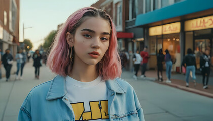 Gen z people exploring absurdist fashion and beauty