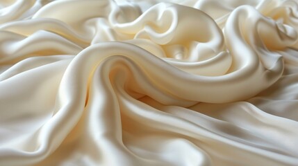  a close up of a white fabric with a wavy design on the top of the fabric and the bottom of the fabric is white and the fabric has a slight pattern on the top of the fabric.