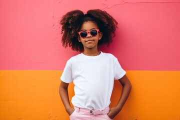 African american child wearing white t-shirt - 750181739