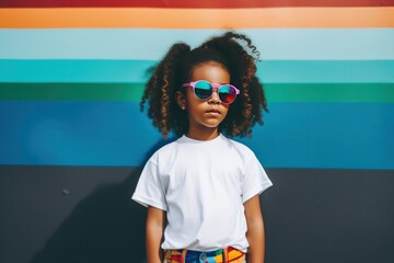 African american child wearing white t-shirt - 750181785