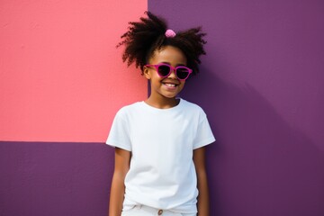 African american child wearing white t-shirt - 750181795