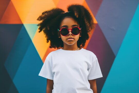 african american child wearing white t-shirt