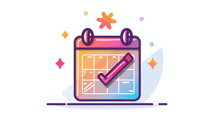 Calendar reminder with check like gradient style ico