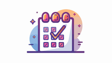 Calendar reminder with check like gradient style ico