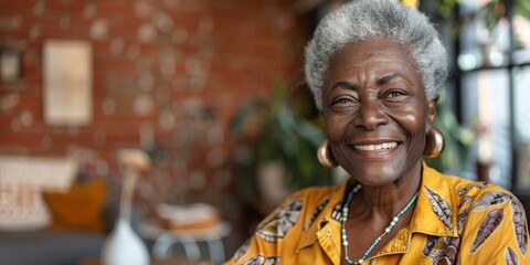 elderly african american woman portrait Generative AI