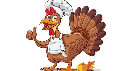 Cartoon Thanksgiving or Christmas turkey bird wearin