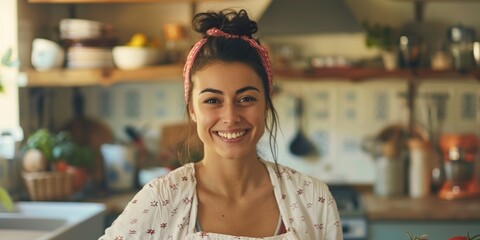 young woman in the kitchen Generative AI