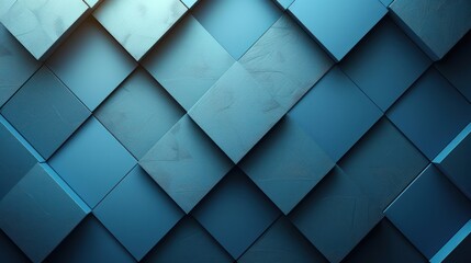  a blue abstract wallpaper with squares and rectangles in the center of the image, with a light shining through the center of the rectangle in the center of the image.