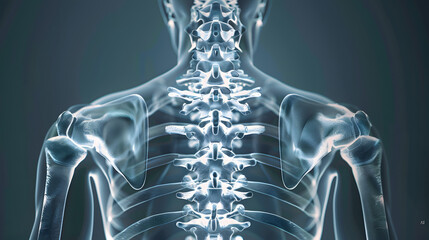 Human Spine XRay 3D render