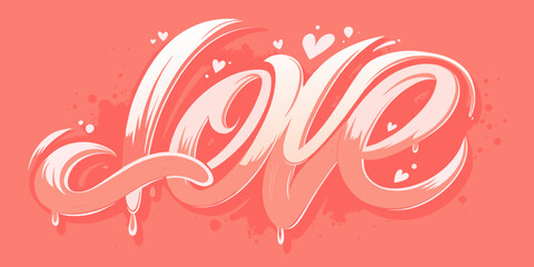 Graffiti Pastel Wallpaper with Love Calligraphy