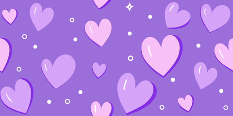 Pastel Purple Background with Hearts for Wallpaper