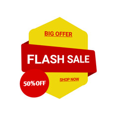 Flash sale shopping banner poster template for social media shopping offer promotion 