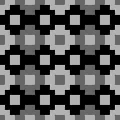 Seamless pattern. Inca crosses, squares ornament. Ethnic background. Tribal wallpaper. Folk image. Tribe motif. Ancient mosaic. Digital paper, web design, ethnical textile print. Vector artwork.