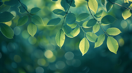 green leaves in the sunlight