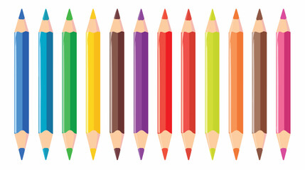 Colored pencil set flat vector isolated illustration