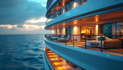 Cruise ship deck - obrazy, fototapety, plakaty