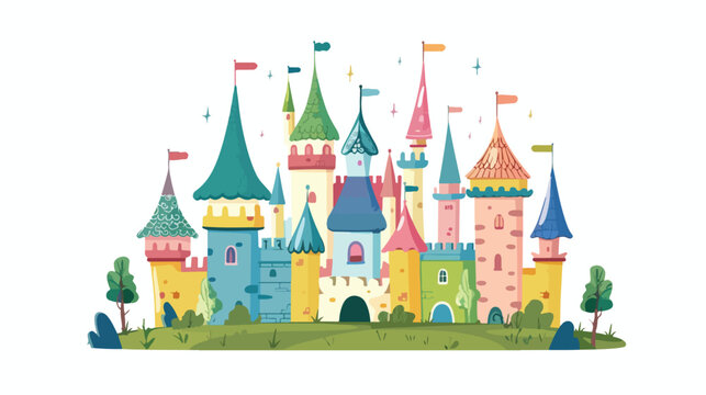Cute castle isolated icon vector illustration design