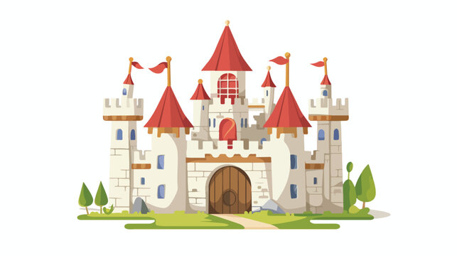 Cute castle isolated icon vector illustration design