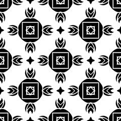 Abstract seamless black and white tile. Art deco seamless background.