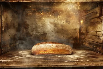 Poster old vintage style oven, baking bread © Jorge Ferreiro