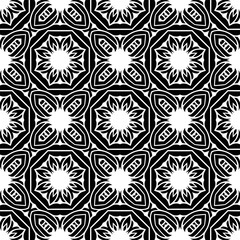 Elegant very beautiful black and white seamless pattern. Ornamental style tribal ethnic background