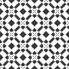 Elegant very beautiful black and white seamless pattern. Ornamental style tribal ethnic background