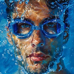 Aqua Gaze: The Swimmer's Reflection