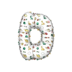 Rucksack 3D inflated balloon letter D with multicolored matte white textured dinosaurus design for children © Roger Bootsma