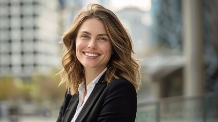 Fototapeta premium Smiling Businesswoman in Suit