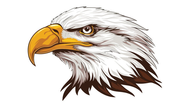 Eagle head cartoon bird animal isolated illustration