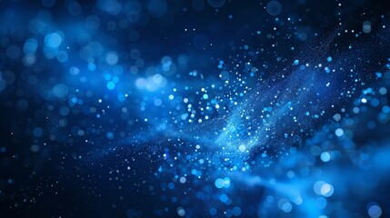 Obraz premium A captivating abstract background filled with vibrant blue particles, creating a mesmerizing and dynamic visual effect