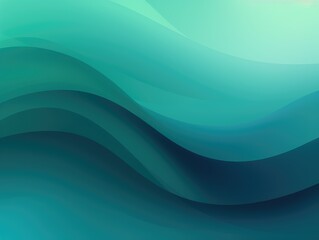 Blue and Green Background With Wavy Shapes