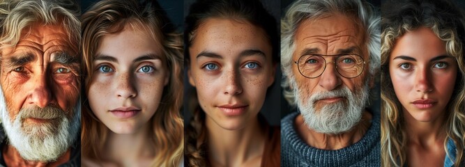 Portraits of two men and two women. A Glimpse Across Generations X, Y, and Z
