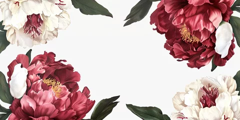 Foto op Plexiglas Abstract Botanical Florals  background pattern Generative AI © Valentine