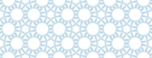 Vintage seamless pattern. Ornamental antique style floral background. Light blue and white ornament
