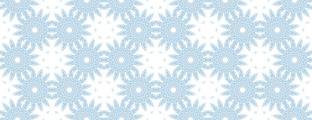 Vintage seamless pattern. Ornamental antique style floral background. Light blue and white ornament