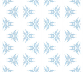 Blue and white patterned surface with geometric shapes