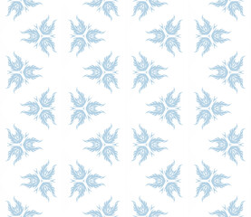 Blue and white patterned surface with geometric shapes