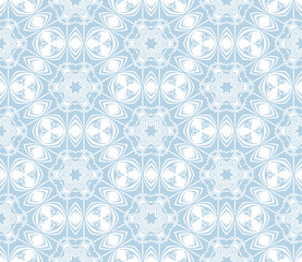 Blue and white patterned surface with geometric shapes