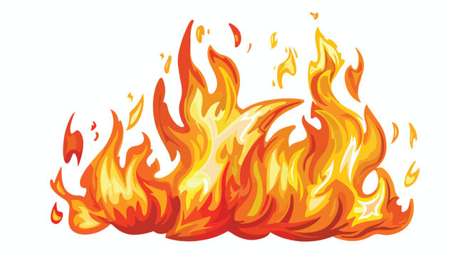 Flame. Vector illustration. isolated on white backgr